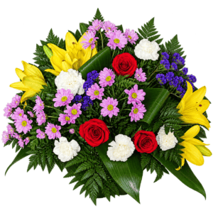 Bouquet de flores variadas con rosas
