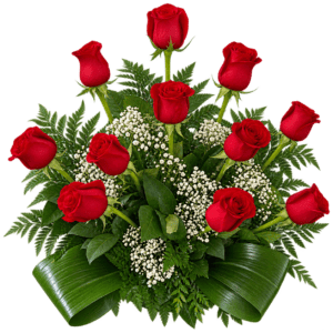 Centro de rosas rojas, blancas o combinadas