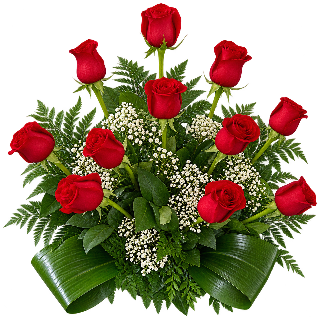 Centro de rosas rojas, blancas o combinadas