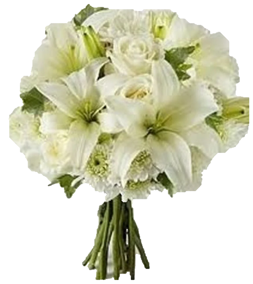 Ramo de novia · Lilium y rosas blancas · modelo 25
