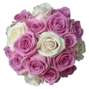 Ramo de novia · Rosas rosas y blancas · modelo 26