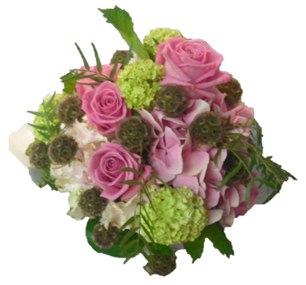 Ramo de novia · Rosas y flores en tonos verdes · modelo 29